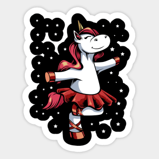 Adorable Dancing Ballet Dancer Unicorn Sticker